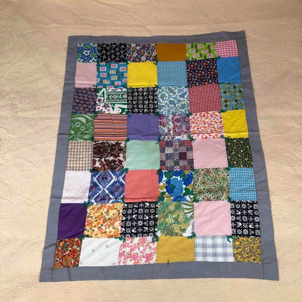 Multicolored baby patchwork quilt